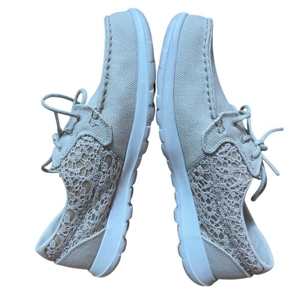 Skechers Women’s 9.5 Go Walk Lite Mira Beige Lace Up Lace Slip On Loafer Sneaker - Picture 7 of 8